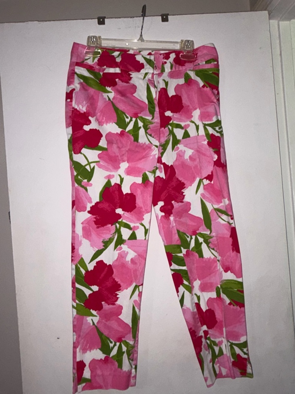 Ruby Rd. Pink & Green Floral Crop Pants
